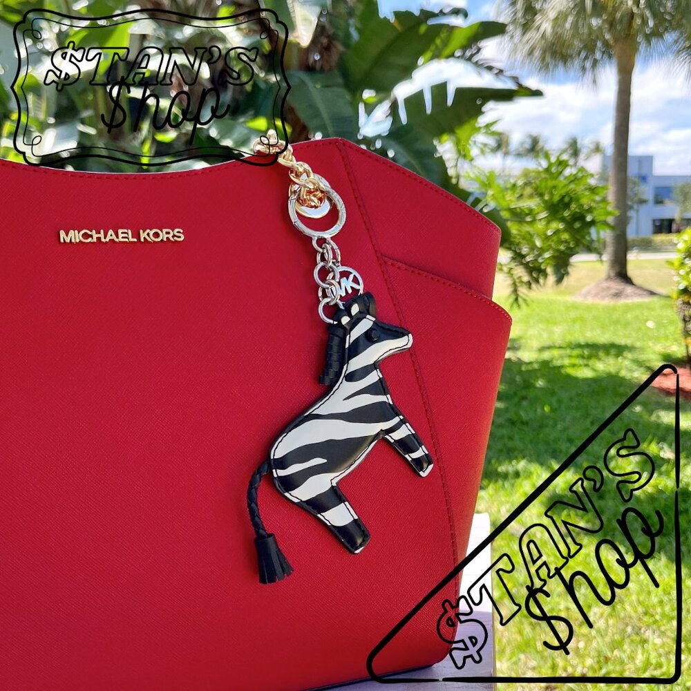 MICHAEL KORS Zebra Keychain Key Fob Bag Charm - Black - 35S5SGFK3Y - Picture 4 of 13